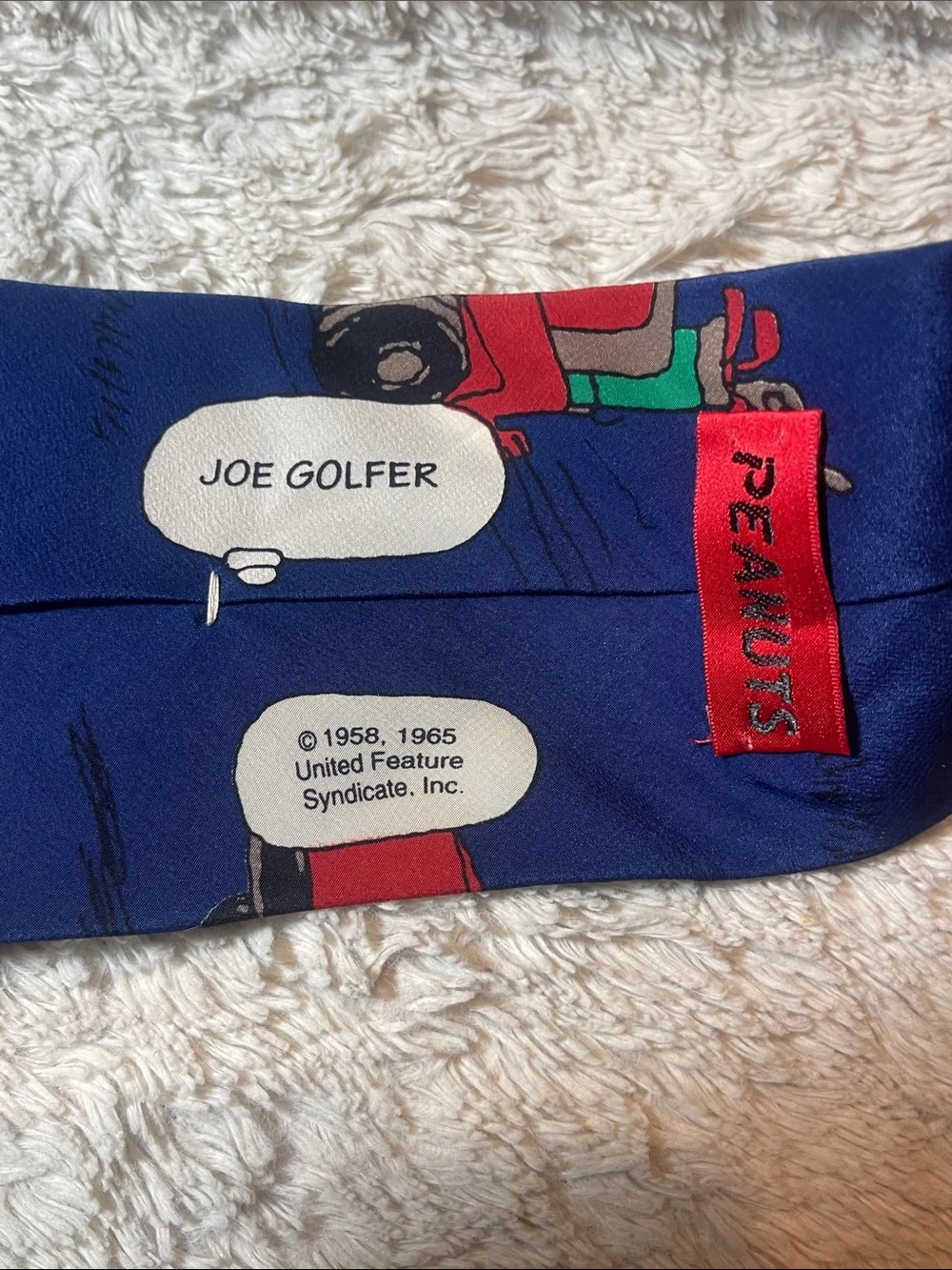 Peanuts Navy Blue Snoopy & Woodstock Joe golfer tie
